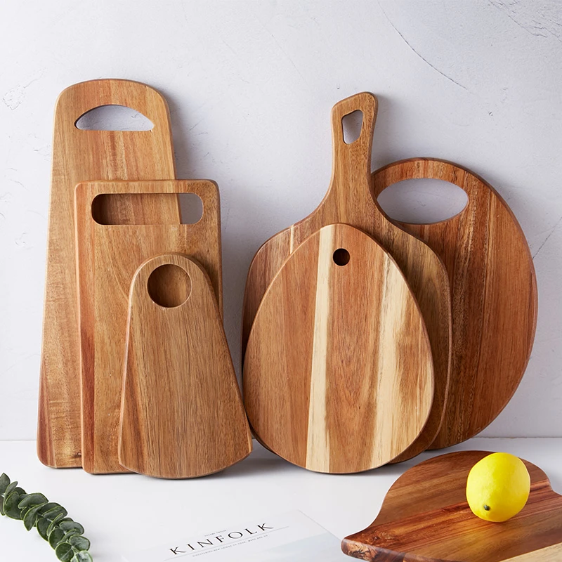 Solid Wood Cutting Board Acacia Wood Bread Board Complementary Food Board Household Chopping Board Sushi Pizza Tray Wood Chopping Blocks Aliexpress