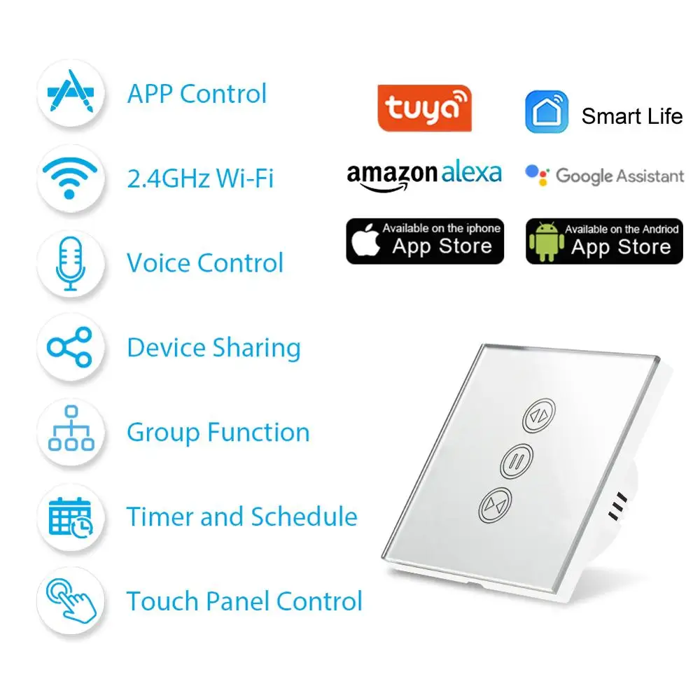 Tuya Smart Life WiFi занавес переключатель Серебряный для электрического моторизованного занавеса слепой рольставни Google Home Alexa Голосовое управление