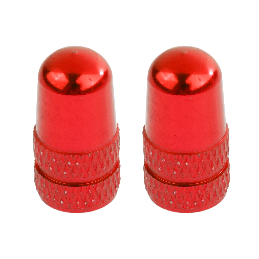 2pcs Aluminium Alloy Schrader Tire Rim Wheel Valve Stem Caps Dust Proof for MTB Mountain Bike Bicycle Fixie Repair Tool