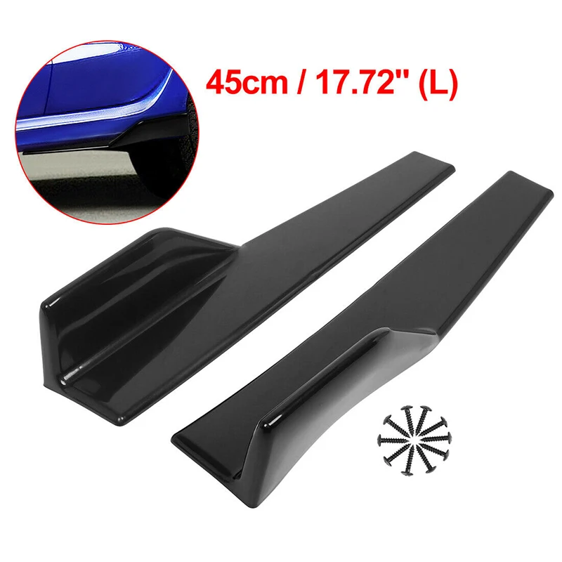 Gloss Black Facibom Side Skirts Fits Universal Vehicles Black 450mm Exterior Side Bottom Line Extensions Splitter Lip Car Diffusers 