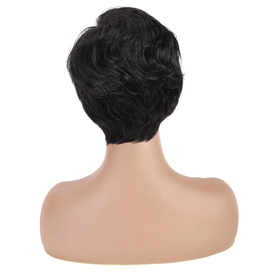 Pixie-Cut-Short-Non-Lace-Human-Hair-Wigs-Natural-Black-Machine-Made-Wig-Natural-Look-Wavy (3)