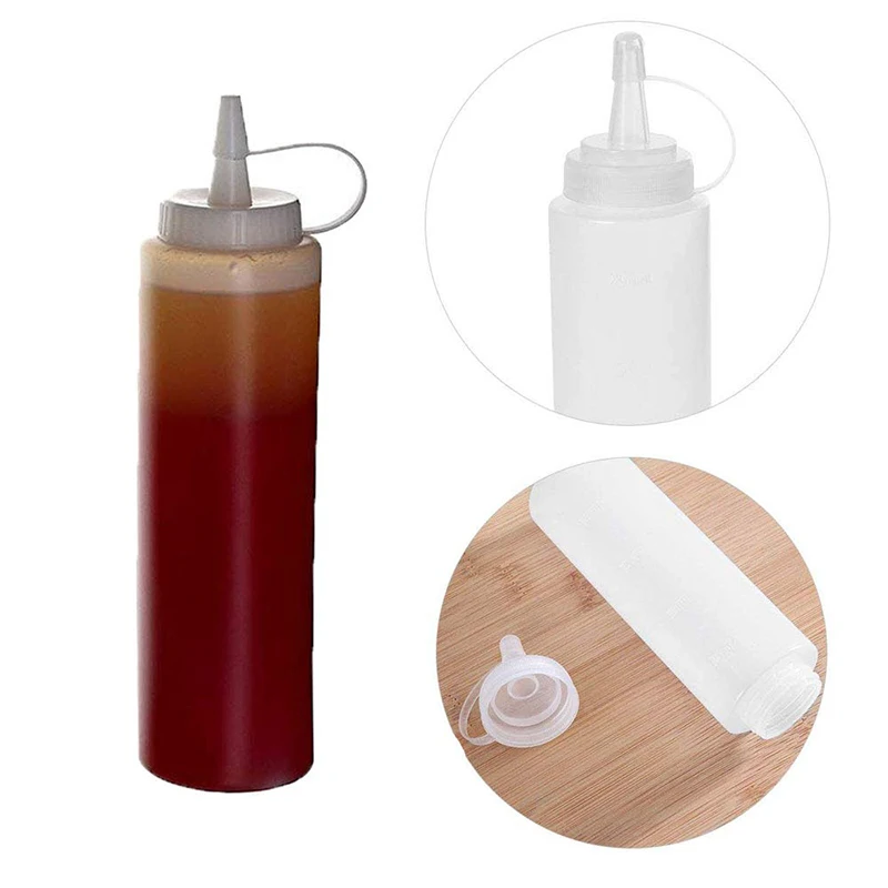 

8 Oz Plastic Squeeze Bottles Condiment Bottles With Cap Perfect For Ketchup, Mustard, Dressings, Olive Oil, BBQ Sauce