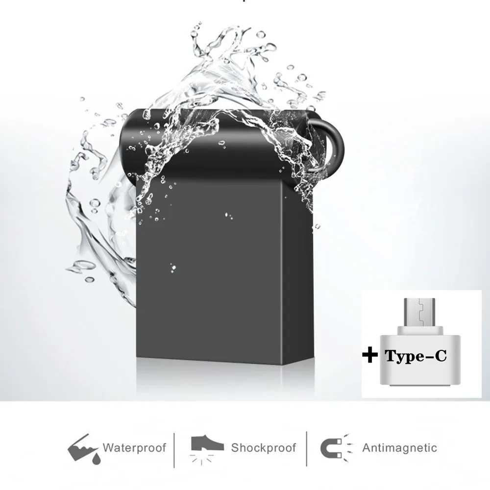 

Mini Metal 2 In 1Type-C Usb Flash Drive 2.0 High Quality waterproof Pen Drive 4G 8G 16G 32GB 64G Pendrive Usb Stick