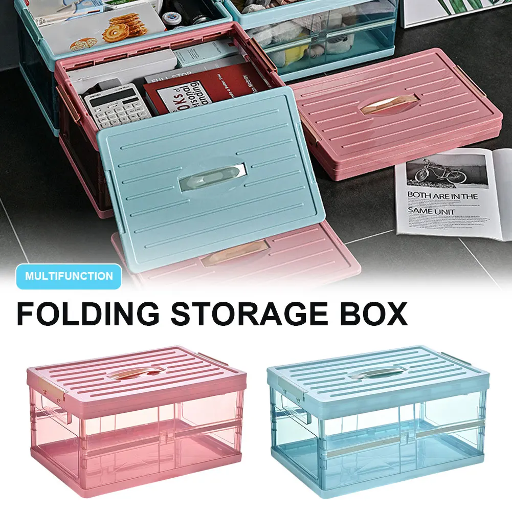

Household Foldable Transparent Storage Box Finishing Sundries Storage Box Clothes Grocery Bin Sachet Home Storage Accessories