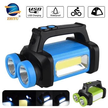 

ZHIYU COB Work Light Portable LED Glare Flashlight Outdoor Emergency Camping Light Usb Rechargeable or 3*aaa Battery Spotlights