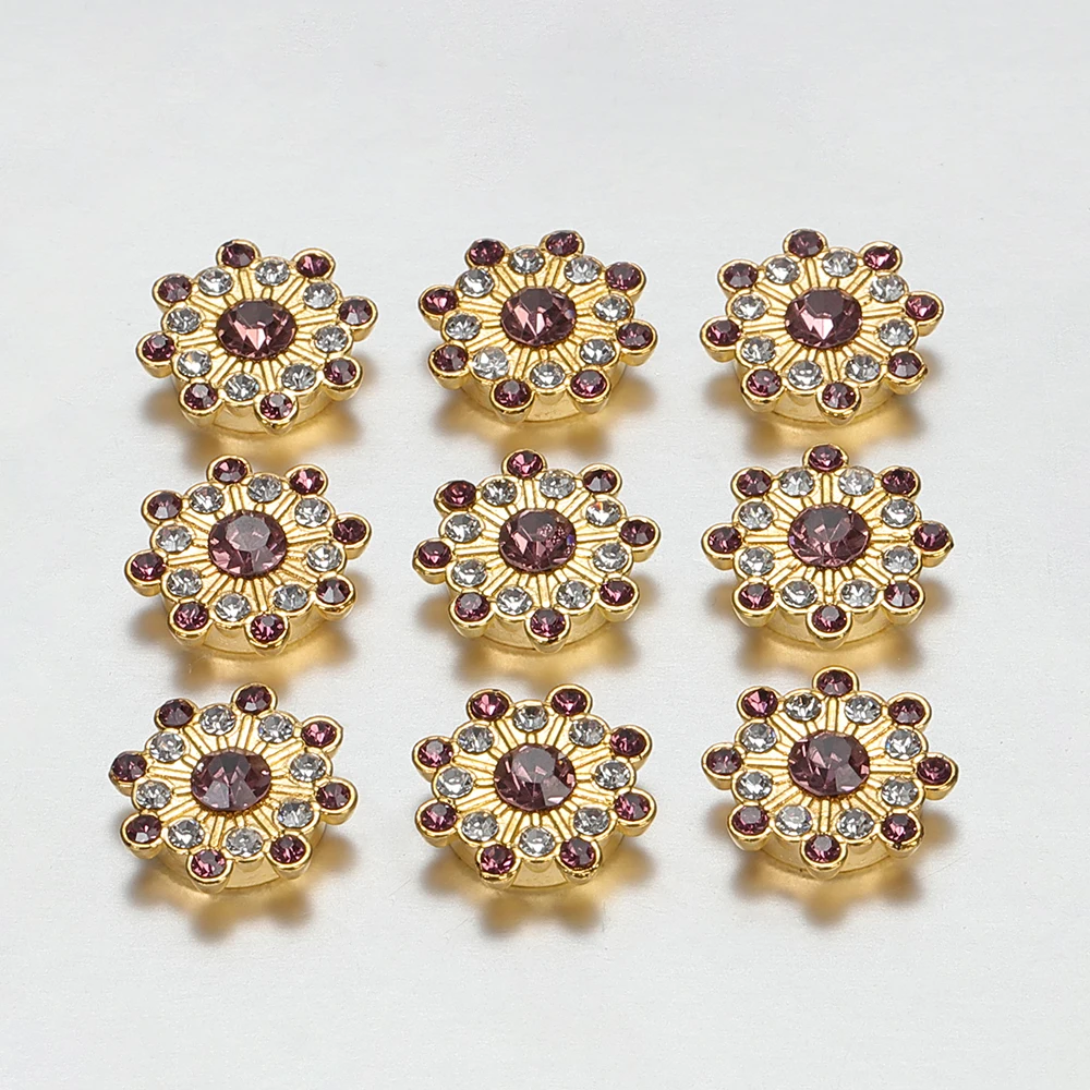 50/100pcs 14mm Rhinestone Cabochons for DIY Jewelry Making Colorful Glass Crystal Core Gold Bezel Brooch Patch Decor Accessories