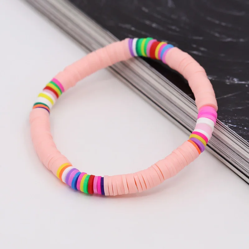 Women Bracelets Boho Jewelry Colorful Polymer Clay Multicolor Combination Bracelet Wrist Accessories Female Girls Gifts beaded bracelet stone bead bracelet
