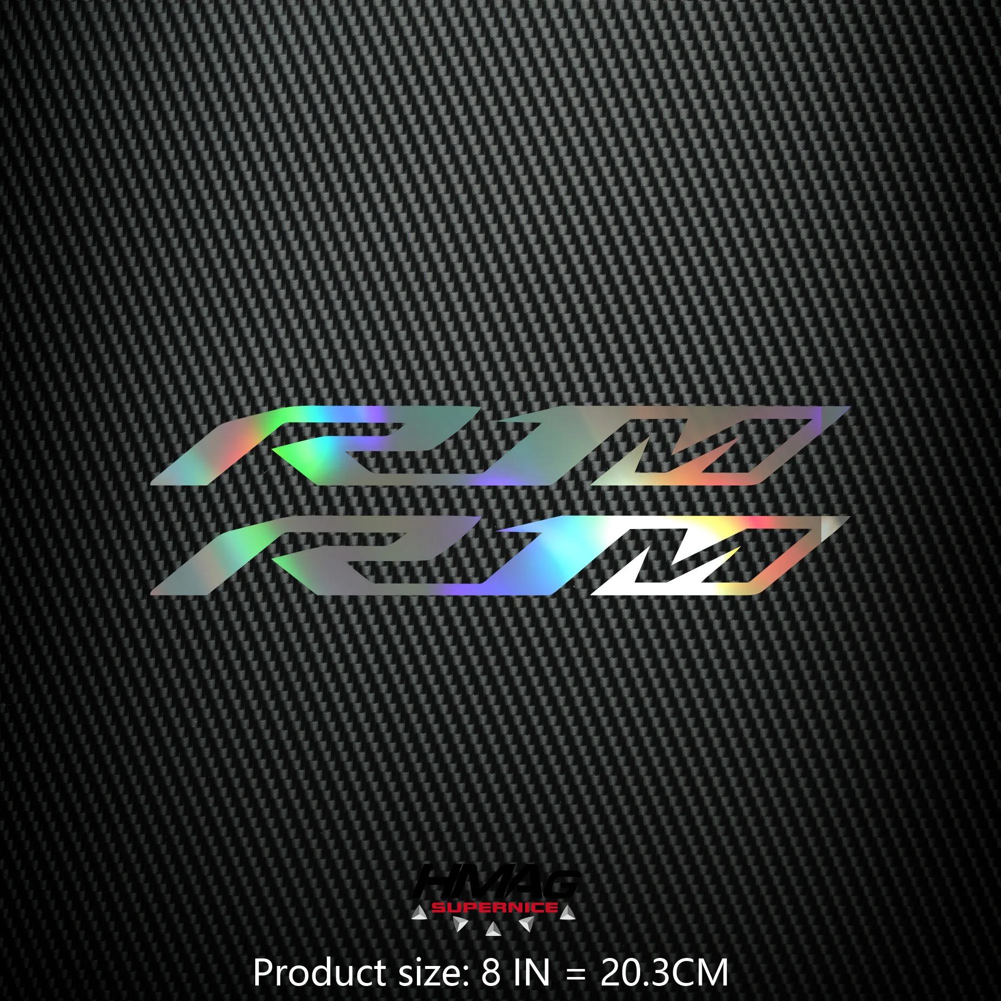 High Quality Motorcycle Reflective Laser Helmet Tank Pad Decoration Sticker Motorbike Decals 21CM 7in for Yamaha YZF-R1 R1M R1M