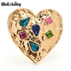 Wuli&baby Heart Brooches Women Unisex Rhinestone 2-color Red Heart Badge Brooch Pins Gifts ► Photo 3/4