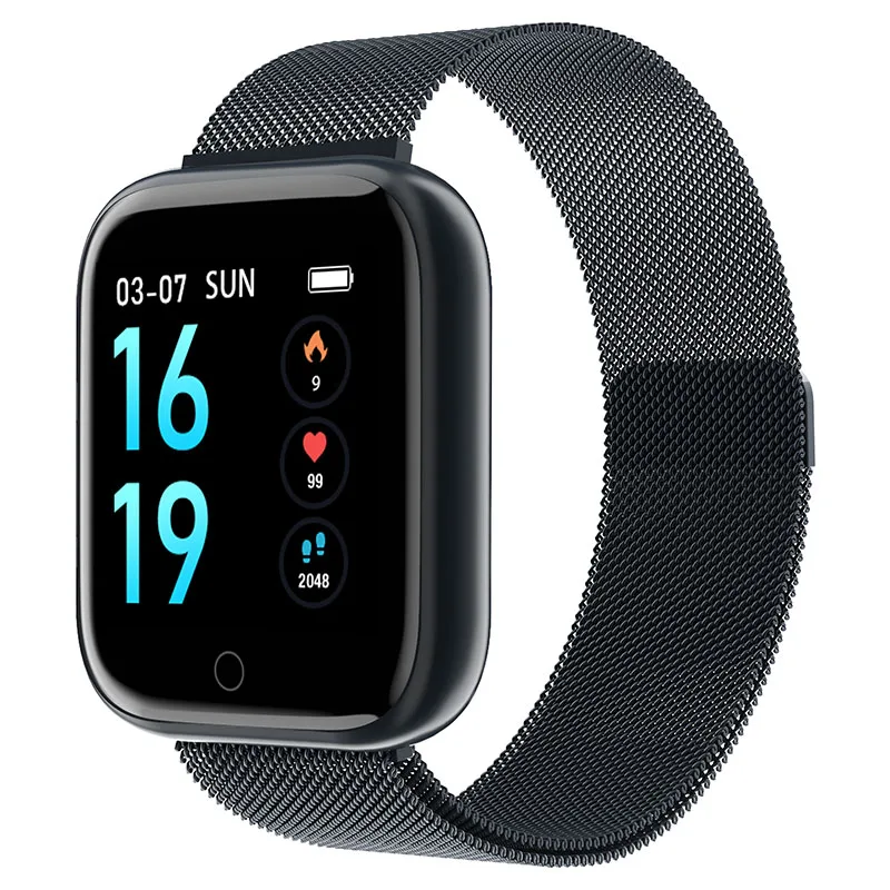 Black alloy steel Q8 носимые устройства Smartwatch IP67 Водонепроницаемый Bluetooth Шагомер монитор сердечного ритма цветной дисплей Смарт-часы для Android/IOS - Цвет: Black alloy steel