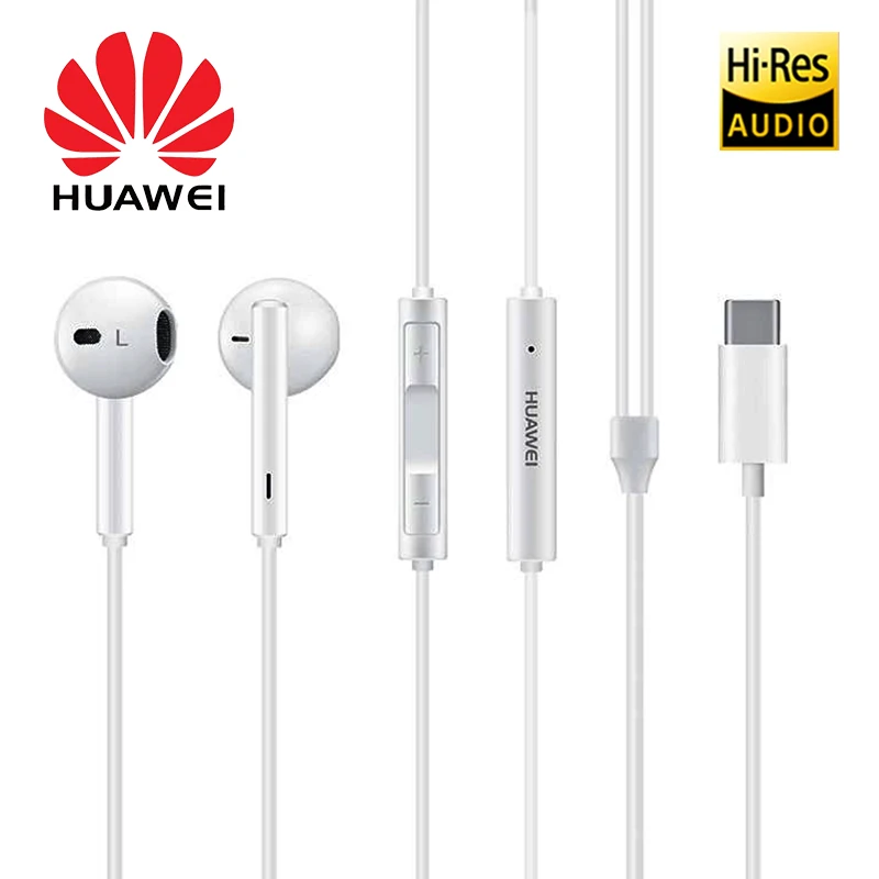 

HUAWEI CM33 Earphone USB Type C In Ear Hearphone Headset Mic Volume HUAWEI Mate 10 Pro P20 Pro Note 10 for xiaomi mi 9 8 6 mix
