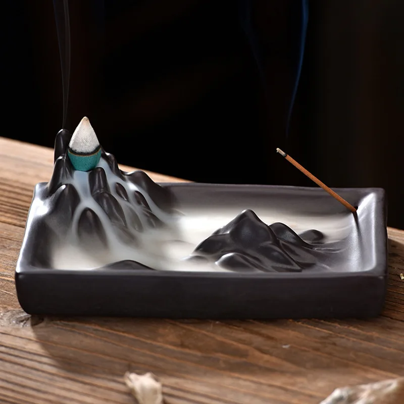 Mountain Backflow Incense Burner Creative Ornaments Ceramic Line Zen