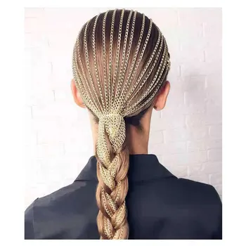 

Europe and the United States hair decoration street shot fashion tassel aluminum chain head chain hair chain clip wholesale