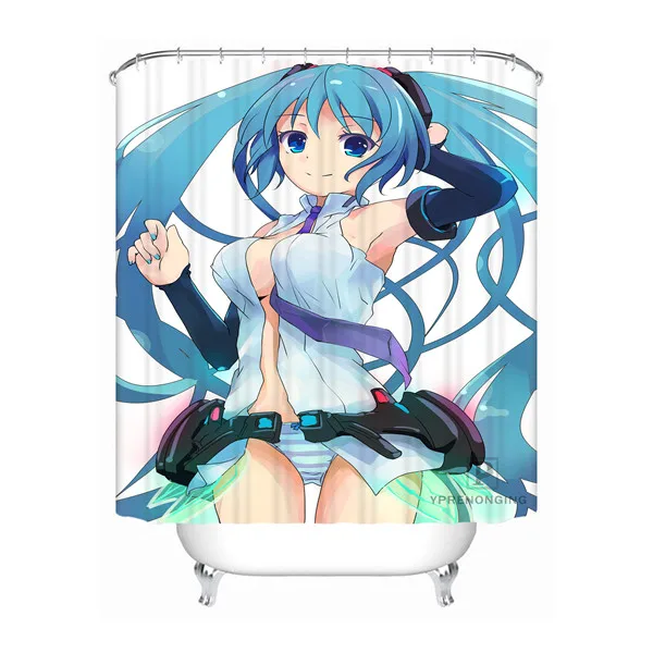 Shower Curtain Пользовательские Hatsune. Miku. полная ванная комната приемлемая занавеска из полиэстеровой ткани занавеска для ванной#180320-01-158 - Цвет: Shower Curtain