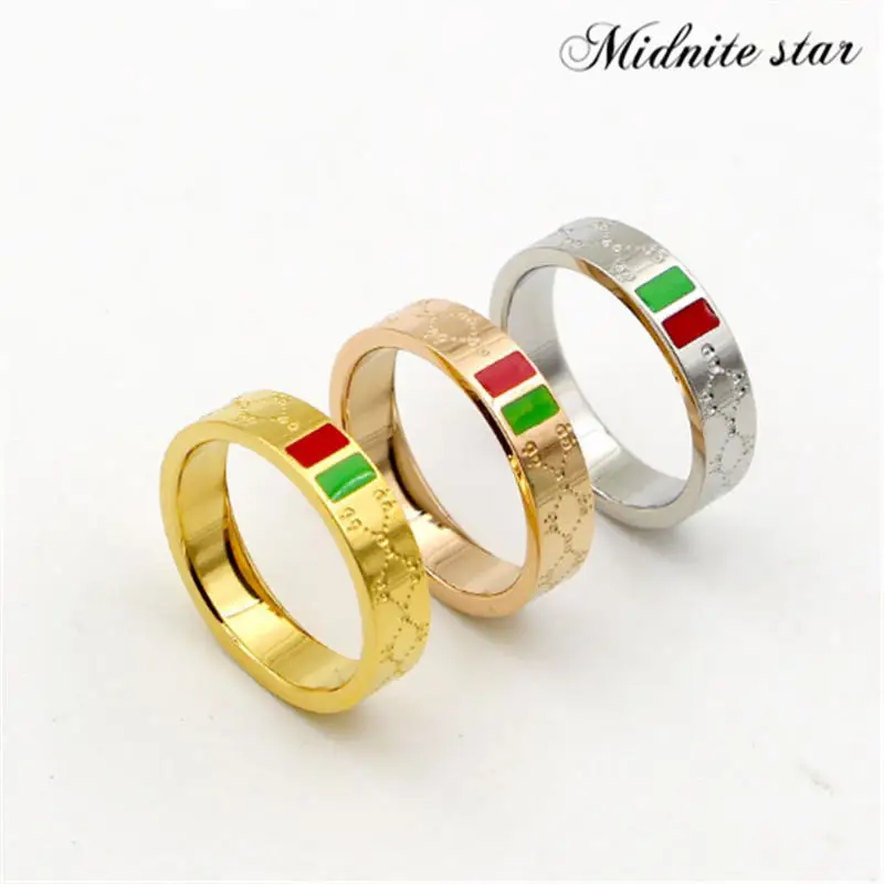 

Multi-size Rose Gold Plating Women Ring Stainless Steel Charm Finger Rings Trendy Female Jewelry Gift