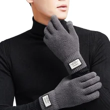 Hiver hommes gants tricotés écran tactile haute qualité mâle mitaine épaissir chaud laine cachemire solide hommes affaires gants automne