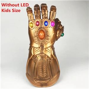 Without Led Kids Marvel, Мстители, эндшпиль, супергерой, танос, бесконечность, рукавицы, косплей, перчатки, Мстители, светодиодный, перчатки для детей, взрослых, оснастки, варежки, игрушка, Новинка - Цвет: Without Led Kids
