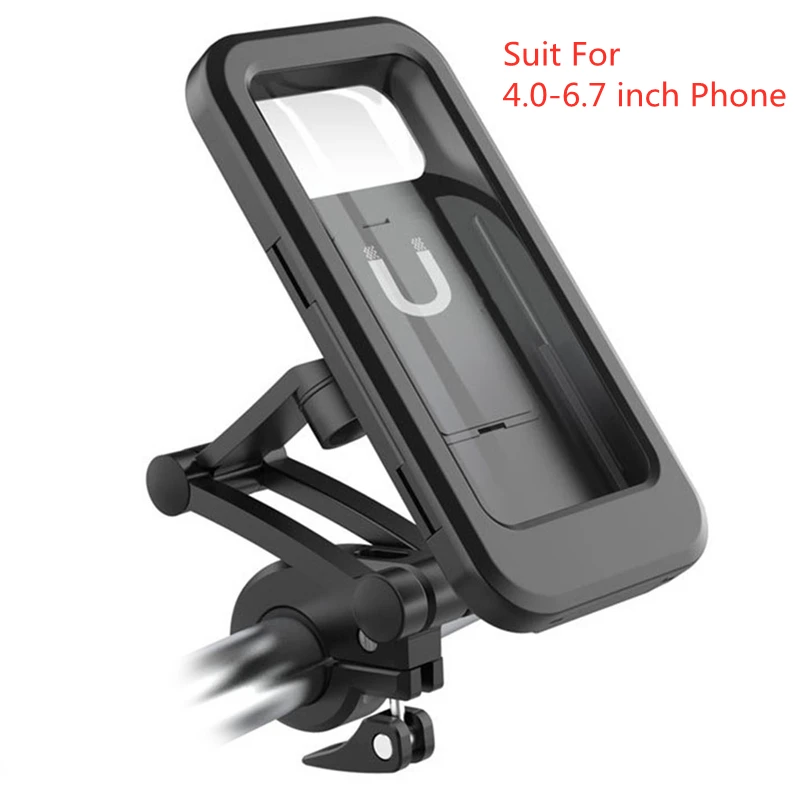 wall phone holder Adjustable Waterproof Bicycle Phone Holder Universal Bike Motorcycle Handlebar Magnet Case Cell Phone Support Mount Bracket Bag phone holder for desk Holders & Stands