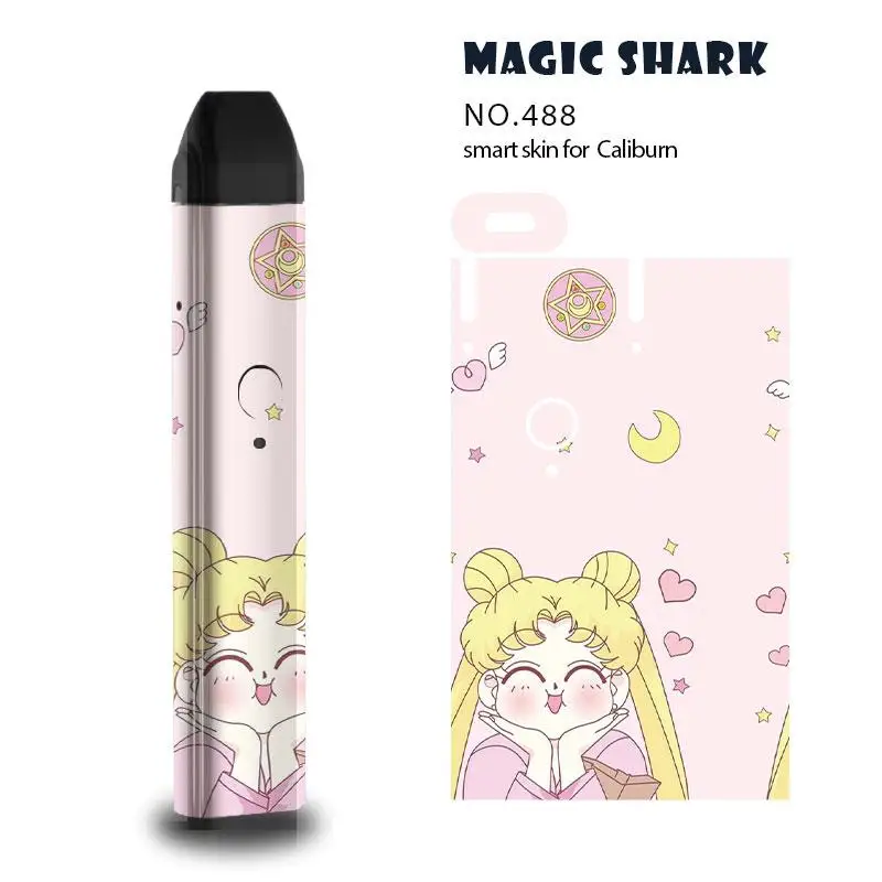 Волшебная Акула Oreo Mario Sailor one piece Duck Moon ПВХ чехол пленка наклейка на кожу для Uwell calibern Kit 478-497 - Цвет: 488