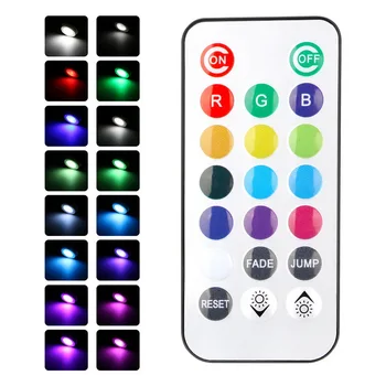 

Remote controller LED night light Dimmable RGB 12 Colors led Under Cabinet Light LED Puck Light For For Kitchen Showcase Stair