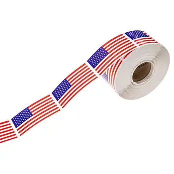 

1Roll 250 Count High Quality American Flag Self Adhesive Sticker Patriotic Theme Event Stickers Party Decoration Stickers