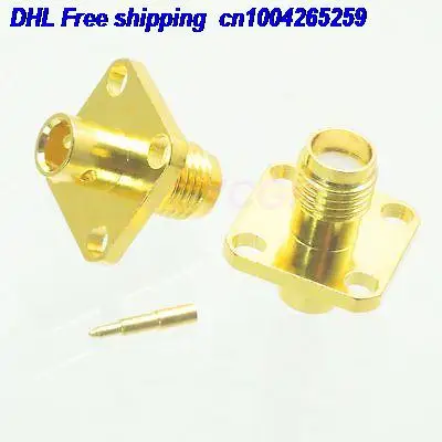 

DHL 100pcs RPSMA female plug 4-holes Flange semi-rigid RG402 0.141" F connector 22ds