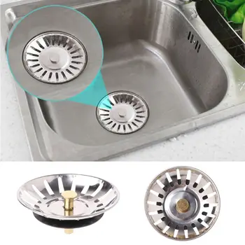 

Kitchen Stainless Steel Basin Drain Dopant Sink Strainer Basket Waste Filter