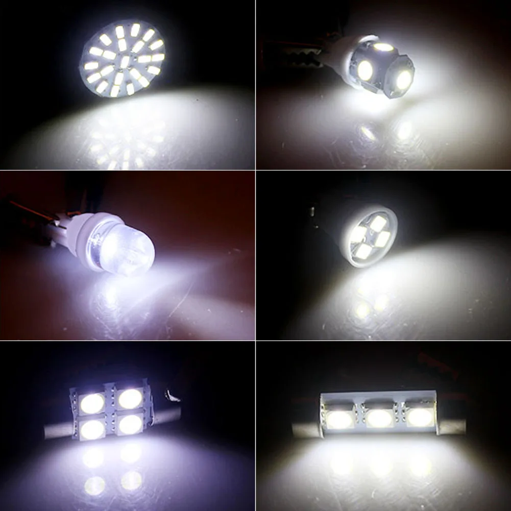 6000K 10W Auto Car Interior LED Light Dome License Plate Mixed Lamp Interior Dome Light Trunk Lamp Parking Bulbs Set 28Pcs led car lights,led lights,led bulbs,car interior lights
