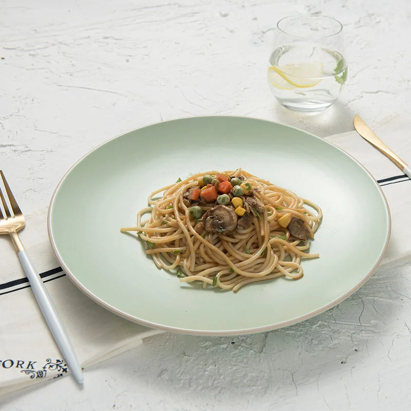 

Керамическая посуда в скандинавском западном стиле, матовая светильник-зеленая