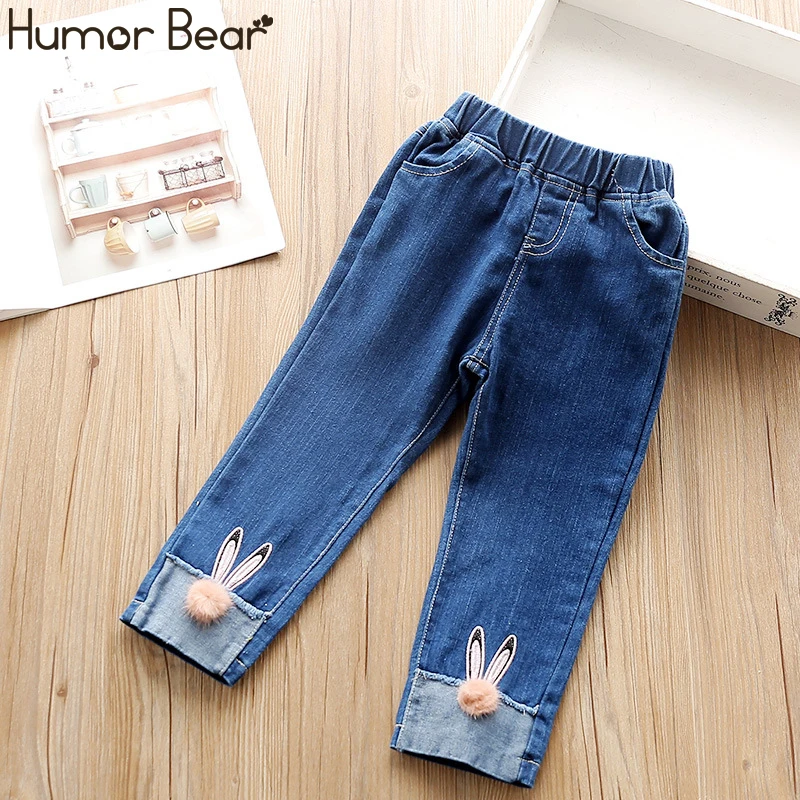 Humor Bear/Лидер продаж; детские джинсы для девочек с героями мультфильмов; штаны в горошек для девочек 2-6 лет; новые детские джинсы - Цвет: BZ469