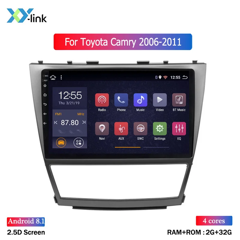 4 CORES 2G RAM Горячая Распродажа 10,1 дюймов Android 8,1 автомобильный gps-навигатор для Toyota camry 2006-2011 с видео/Bluetooth/tv/wifi/USB/радио - Цвет: 4 CORES 2G RAM