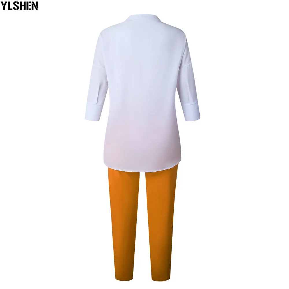 African Women Sets Print Long Sleeve Blazer T-shirt Pants Suits Office Lady Elegant 2 Piece Set Business Outfits Africa Clothing 17