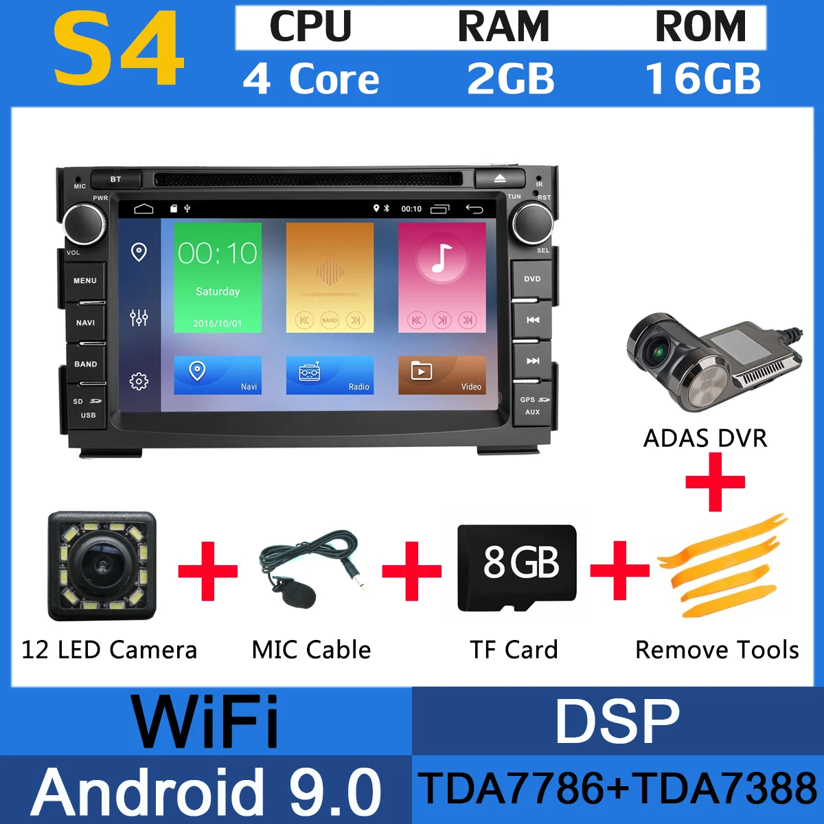 2Din 8 ядерный Android 9,0 PX6 4G+ 64G Автомобильный dvd-плеер для KIA Ceed Venga DSP Авто CarPlay радио gps навигация мультимедиа головное устройство - Цвет: MTK ADAS