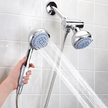 

Dual Head 3 Way Shower Head Handheld Combo Setting Rainfall Water Spray H0828