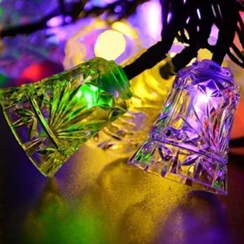 

Christmas Bell Lights String Creative Multi-color Led Light String Solar Tandem Lights Hours Carved Festive Decor Lights 20Leds