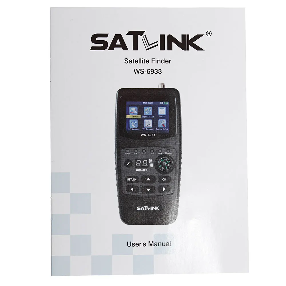 Satlink WS-6933 DVB-S2 FTA Digital Satellite Signal Finder Meter Signal Detector Compact US Plug Digital Satellite Signal