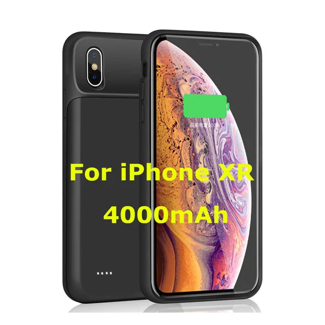 KQJYS 4000 мАч чехол для внешнего аккумулятора для iPhone XR резервный внешний аккумулятор чехол Мягкий силиконовый чехол для зарядки телефона чехол для питания