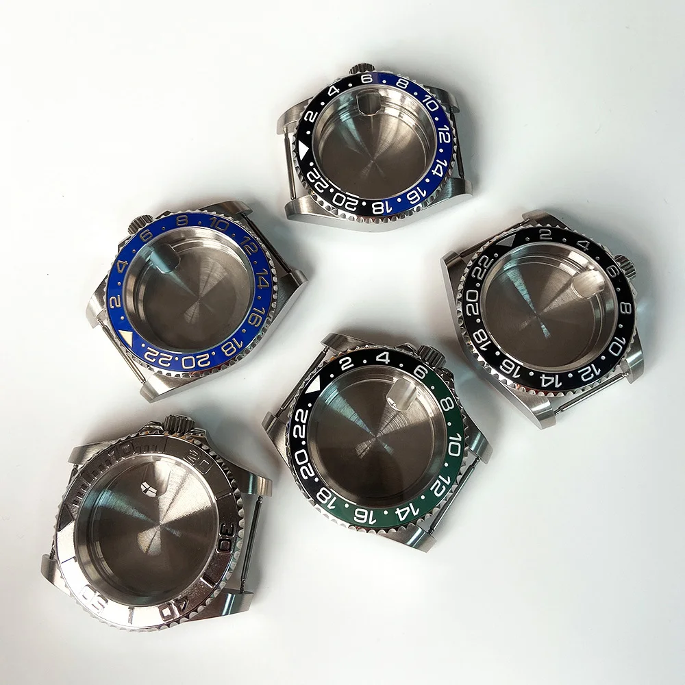 

40mm Replacement Watch Case+Sapphire Crystal Glass For Rolex RLX GMT SUB 2813 8215 2836 3804 8200 High Grade Refit Watchcase Kit
