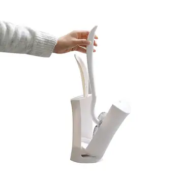 

Bathroom Flexible Toilet Brushes Set with Durable Holder in Grass Shape, a Good cleaning Floor Tools (White)