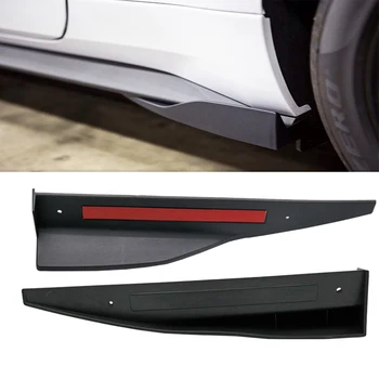 

2PCS 35cm Car Body Side Skirts Extension Rocker Splitters Diffuser Winglet Bumper Protector For ROUSH For Mustang 2015 2016 2017
