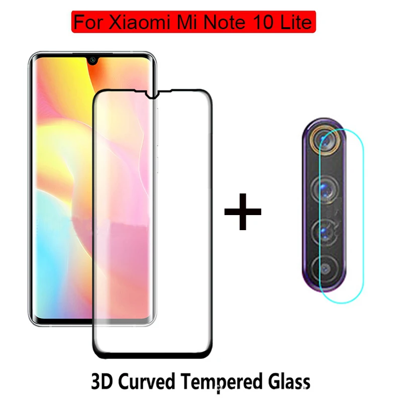 2в1 камера + защита экрана закаленное стекло для Xiaomi Mi Note 10 Lite стеклянная пленка