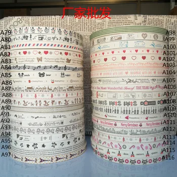 

300M ZAKKA cotton printed ribbon Ribbon decorated with Christmas webbing Foreign trade ribbons