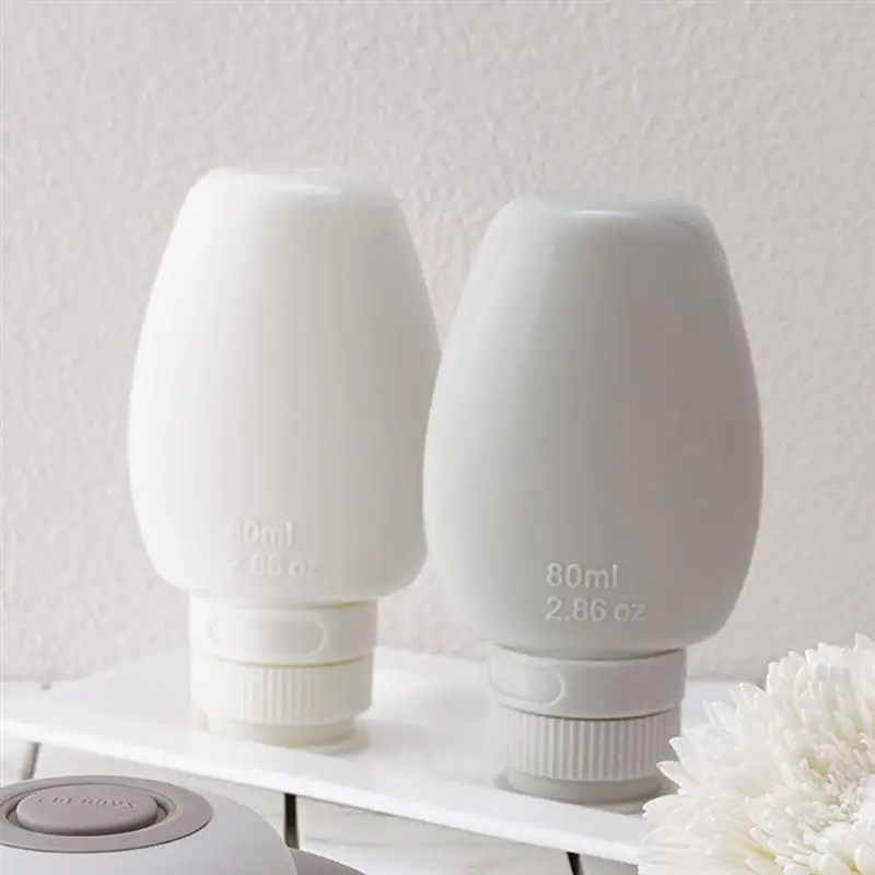 

2Pcs Silicone Travel Bottles Portable Reusable Bottle Cosmetic Container Leakproof Refillable Bottle For Toiletries Shampoo