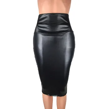

New Women Pu Leather Skirt High Waist Skinny Spring Autumn Pencil Skirt Elegant Sexy Party Women Skirt Office Wear #35
