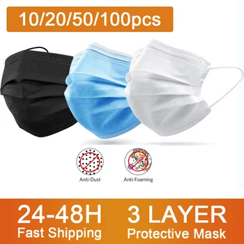 

Disposable Medical Mask Surgical Mask Dust Filter Mask Black Mouth Protective Respirator Face Mask Shield Air Pollution