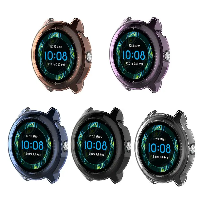 

Fashion PC Case Cover Protect Shell For Garmin vivoactive3 Music Version TPU Transparent Protective Case Anti Scratch Cover