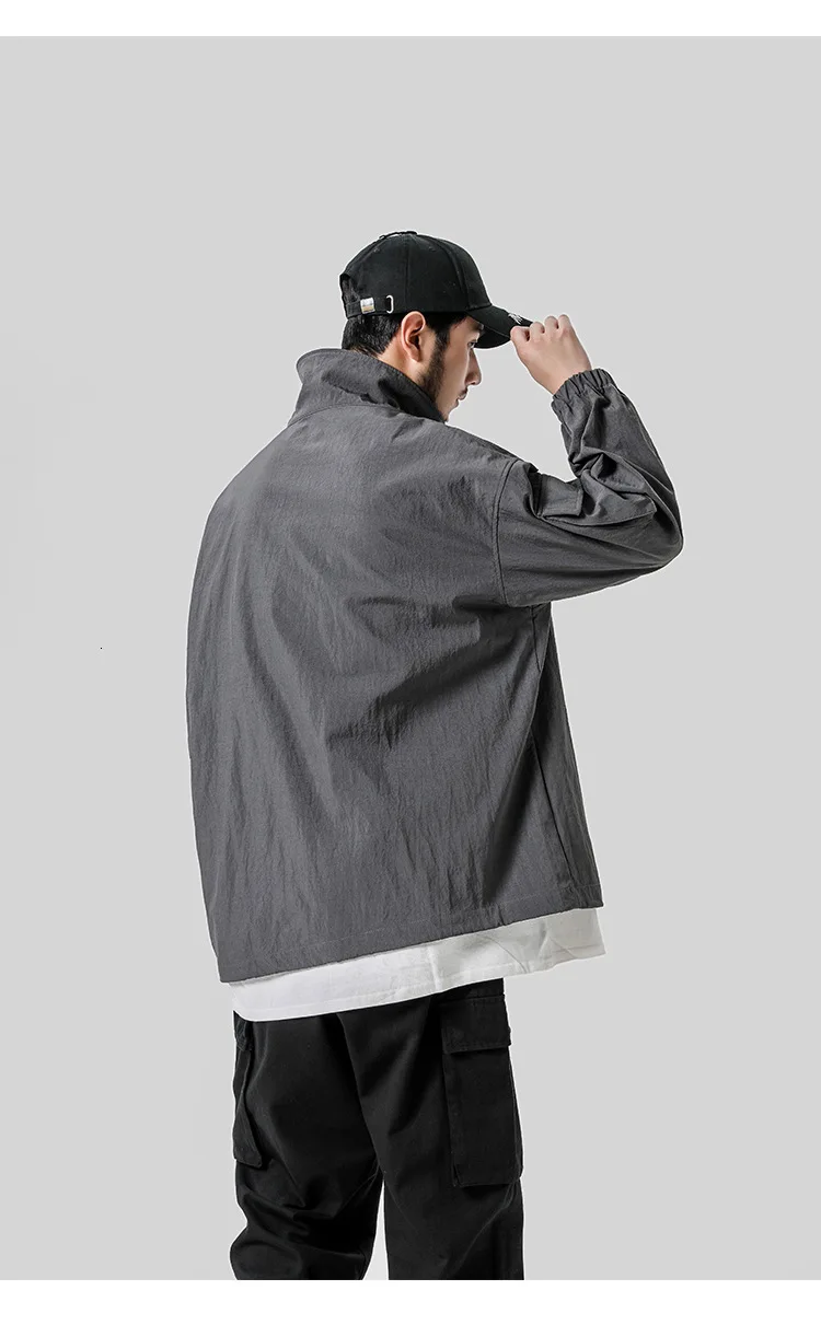 EWQ / Men's Clothes Autumn New Pullover Oblique Zipper Stand Collar Personality Jacket For Male Tide Long Sleeve 19H-a129