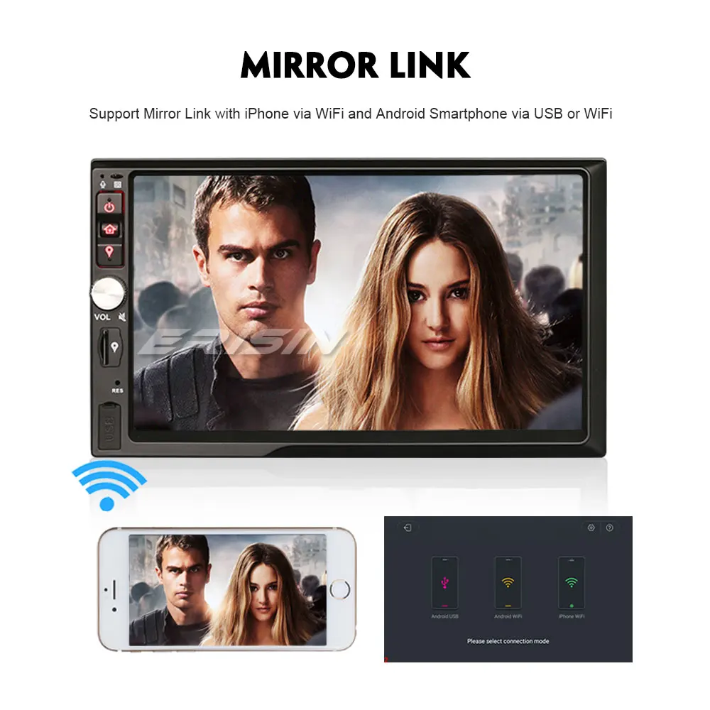Erisin ES7941U 7 дюймов Android 9,0 Восьмиядерный 4 Гб ram Автомобильный DVD Радио BT для универсальных автомобилей