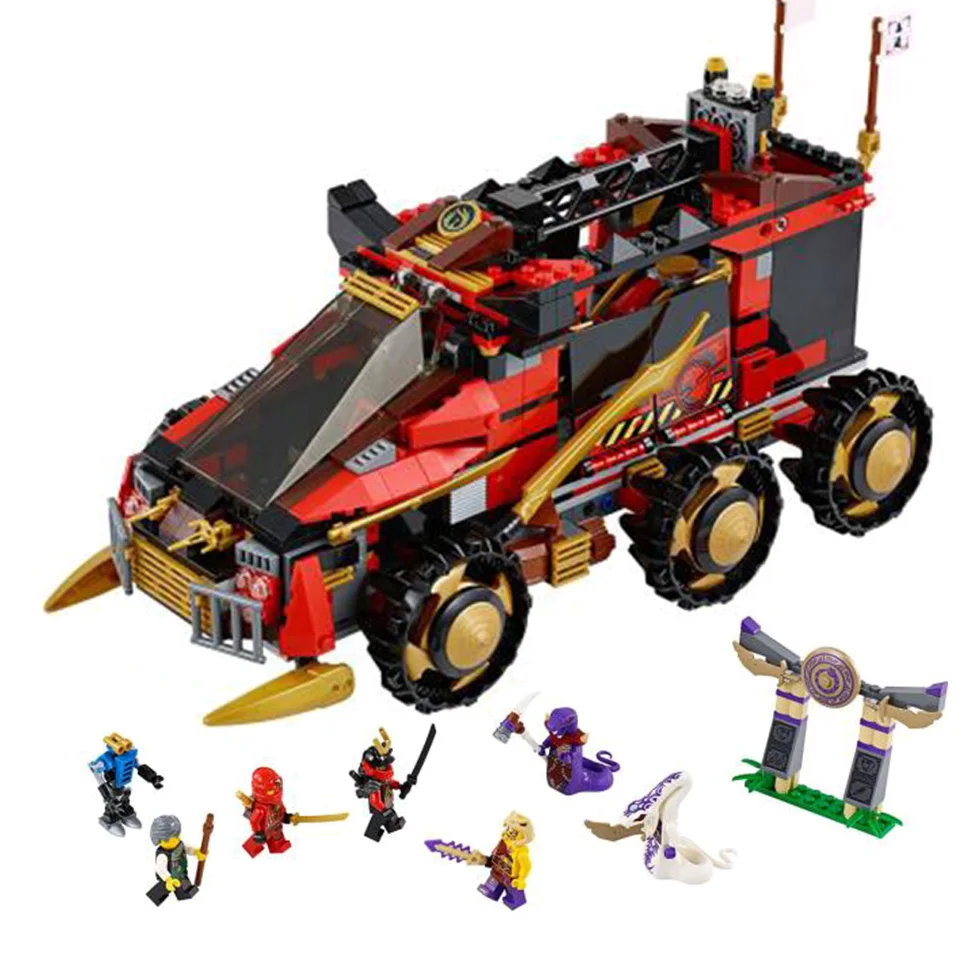 

Ninja DB X Mobile Command Center Model Building Blocks with Figures Compatible Ninjagoes 70750 Bricks DIY Toys for Children