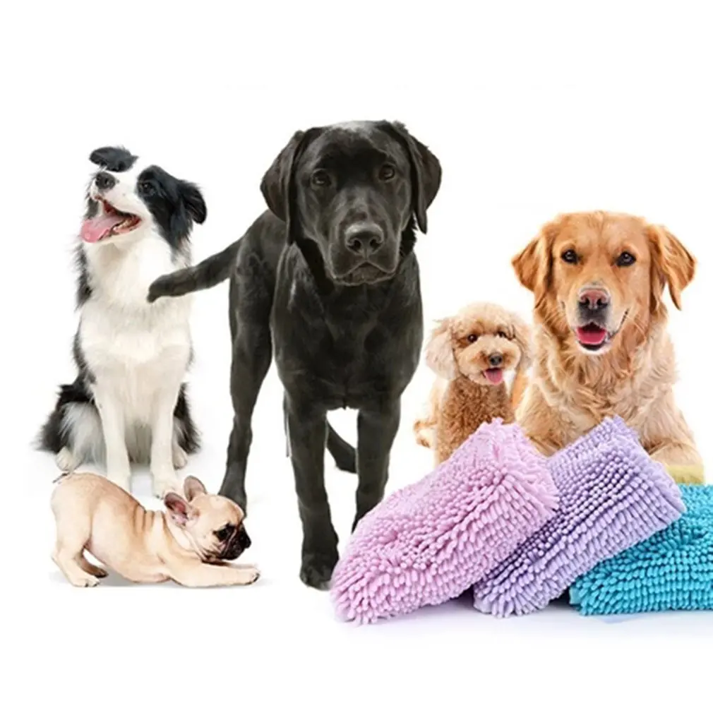 Pet Products Dog Absorbent Towel Chenille Pet Absorbent Towel Dog Cleaning Supplies Chenille Pet Absorbent Towel
